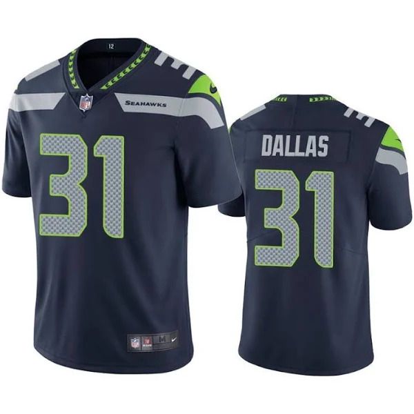 Men Seattle Seahawks #31 DeeJay Dallas Nike Navy Vapor Limited NFL Jersey